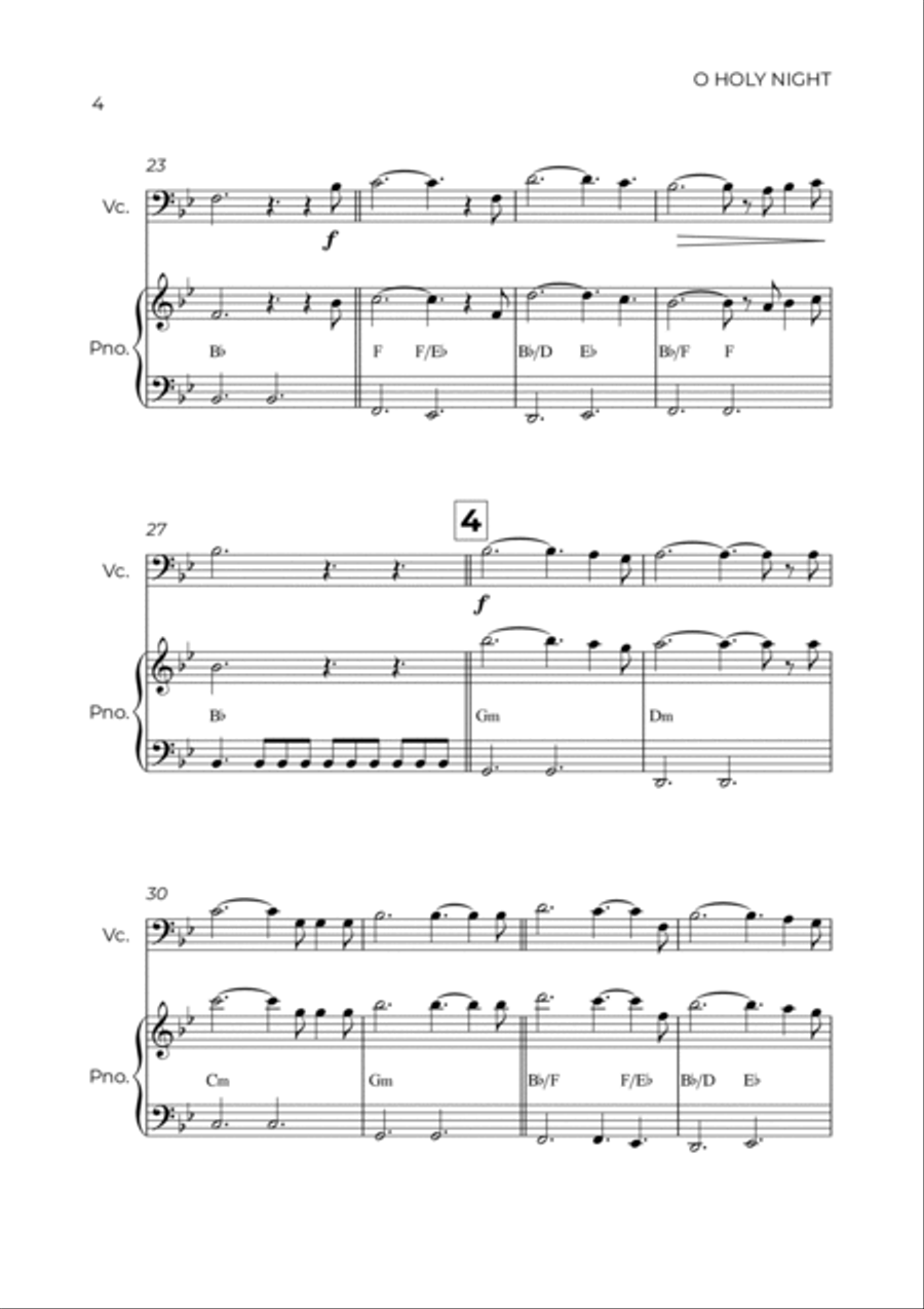 O Holy Night Piano scores gallery preview page 4
