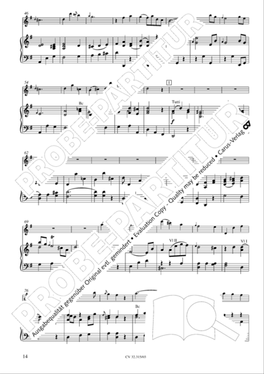 Flute concerto in D major (Flotenkonzert in D) Flute scores gallery preview page 15