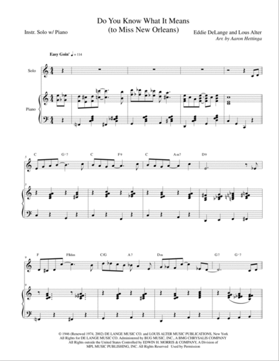Do You Know What It Means To Miss New Orleans Piano scores gallery preview page 3