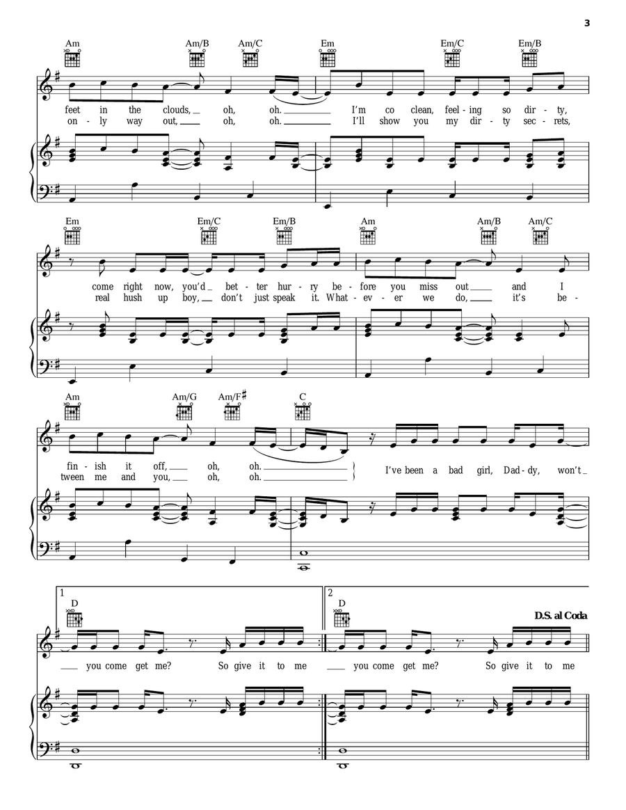 Roc Me Out Piano, Vocal, Guitar scores gallery preview page 3