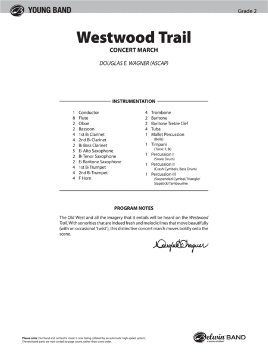 Westwood Trail Westwood Trail Concert Band scores gallery preview page 2