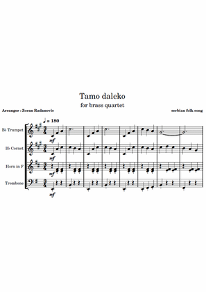 Tamo daleko - for brass quartet