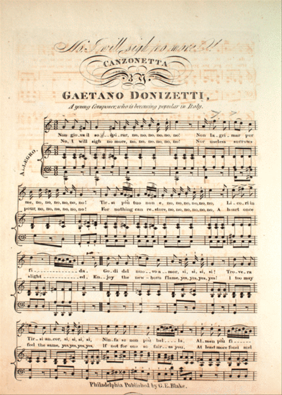 No, I Will Sigh No More! Canzonetta Voice scores gallery preview page 1