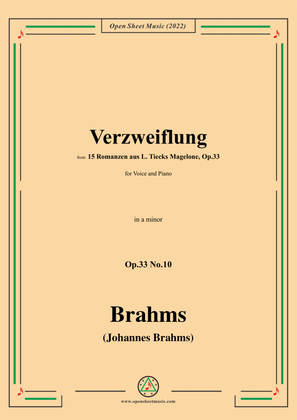 Book cover for Brahms-Verzweiflung,Op.33 No.10 in a minor