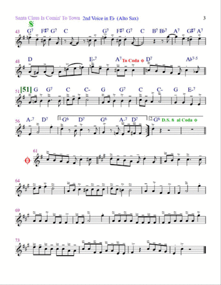 Santa Claus Is Comin' To Town Santa Claus Is Comin' To Town Small Ensemble scores gallery preview page 6