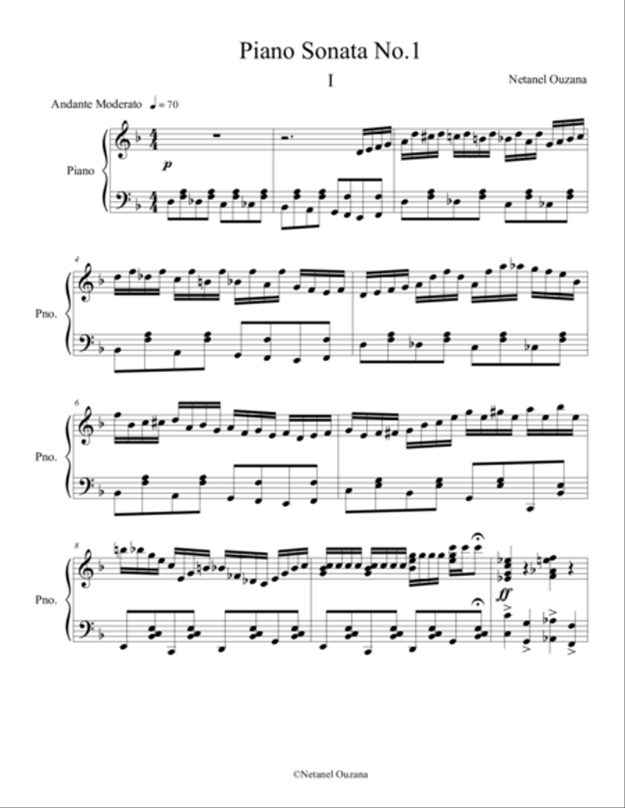 Piano Sonata No.1 Piano Solo scores gallery preview page 1