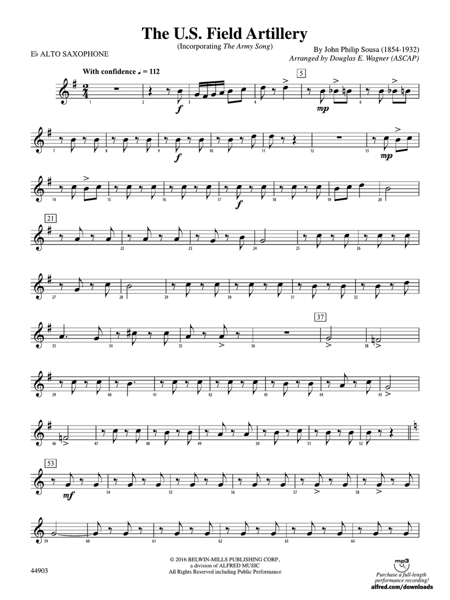 The U.S. Field Artillery: E-flat Alto Saxophone