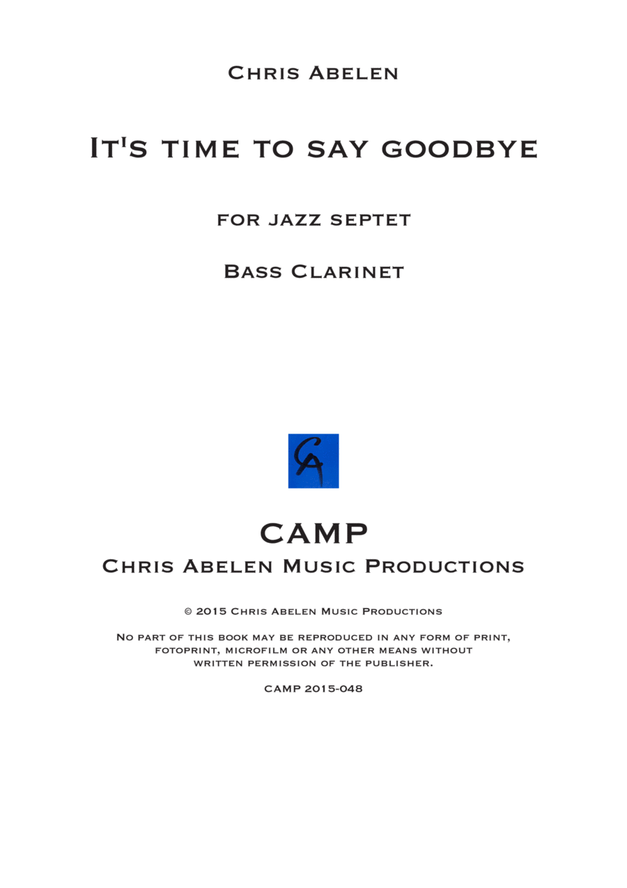 It's time to say goodbye - bass clarinet Jazz Ensemble scores gallery preview page 1