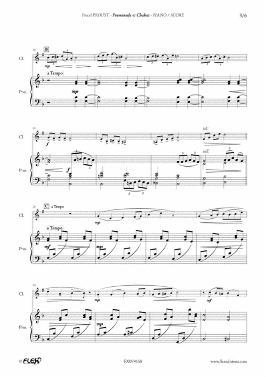 Promenade et Chahut B-Flat Clarinet scores gallery preview page 4