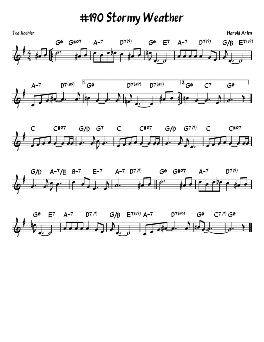 Stormy Weather Piano scores gallery preview page 1