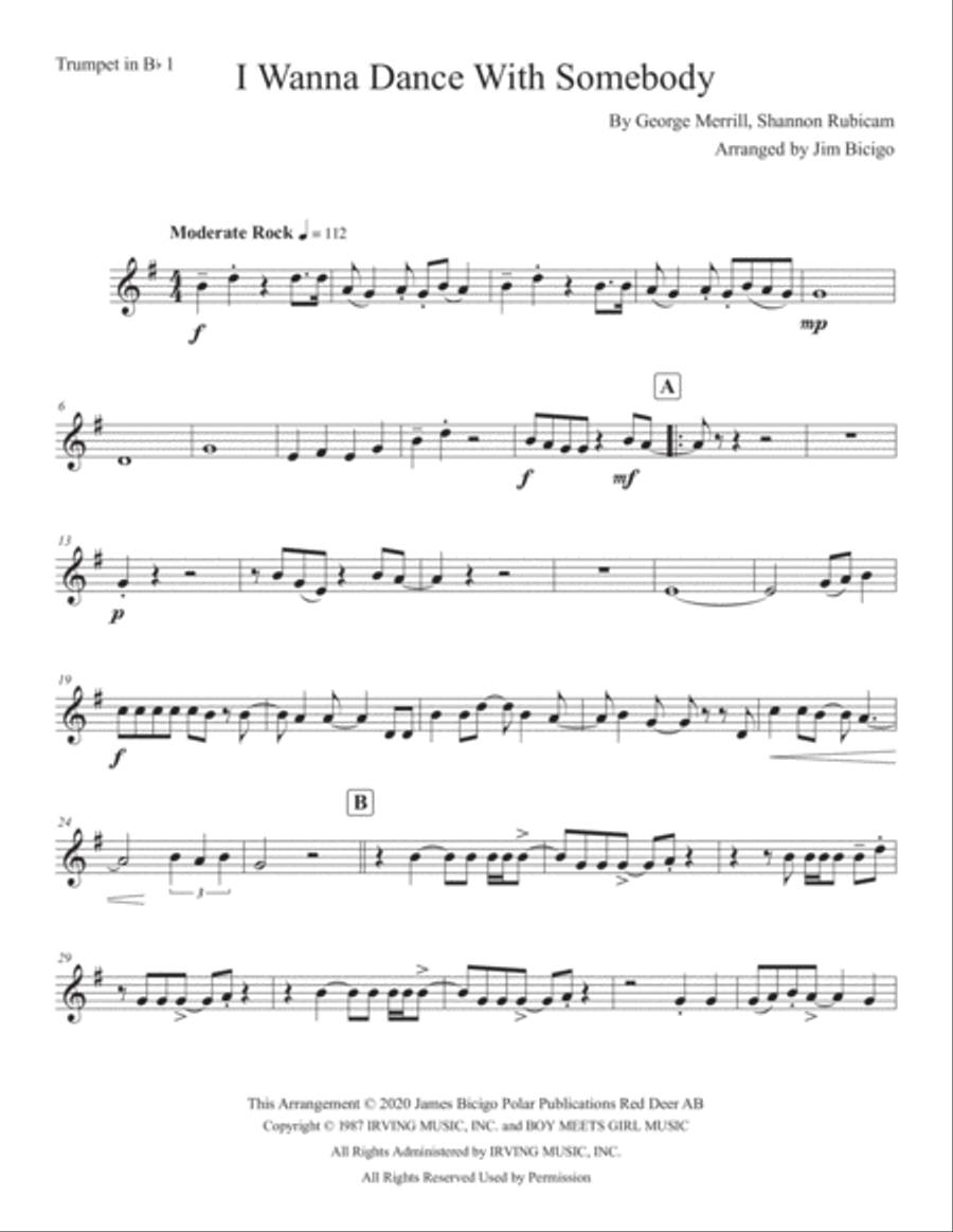 I Wanna Dance With Somebody Horn scores gallery preview page 6