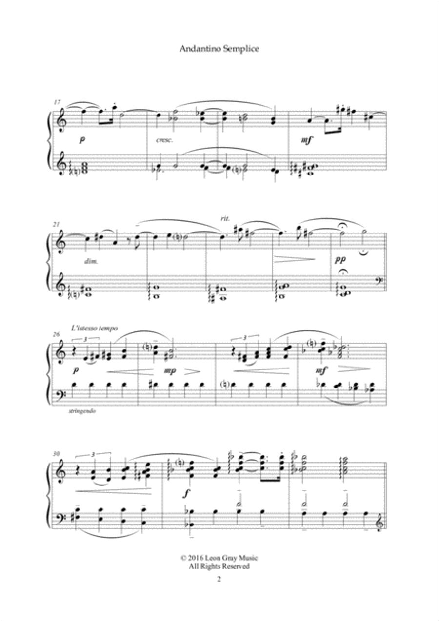 Andantino Semplice, Tombola and Dice (No. 7), Leon Gray Piano Solo scores gallery preview page 3
