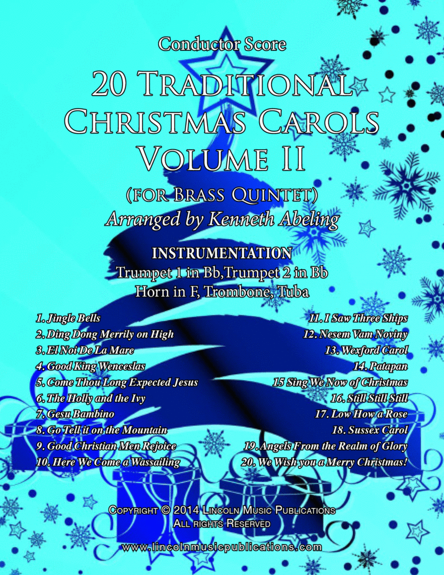 20 Traditional Christmas Carols Volume II (for Brass Quintet) Brass Quintet scores gallery preview page 1