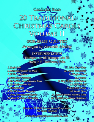 Book cover for 20 Traditional Christmas Carols Volume II (for Brass Quintet)