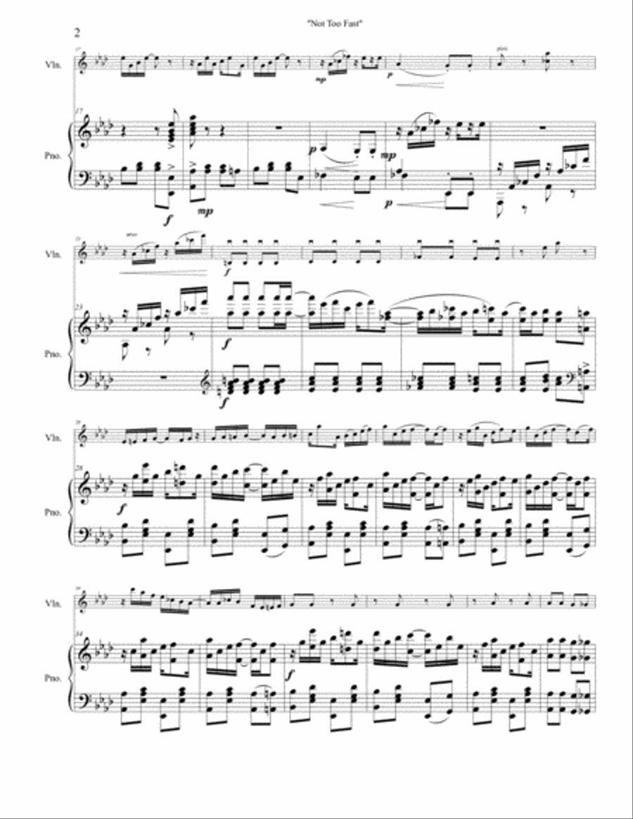 Not Too Fast - A Ragtime Medley Violin Solo scores gallery preview page 2