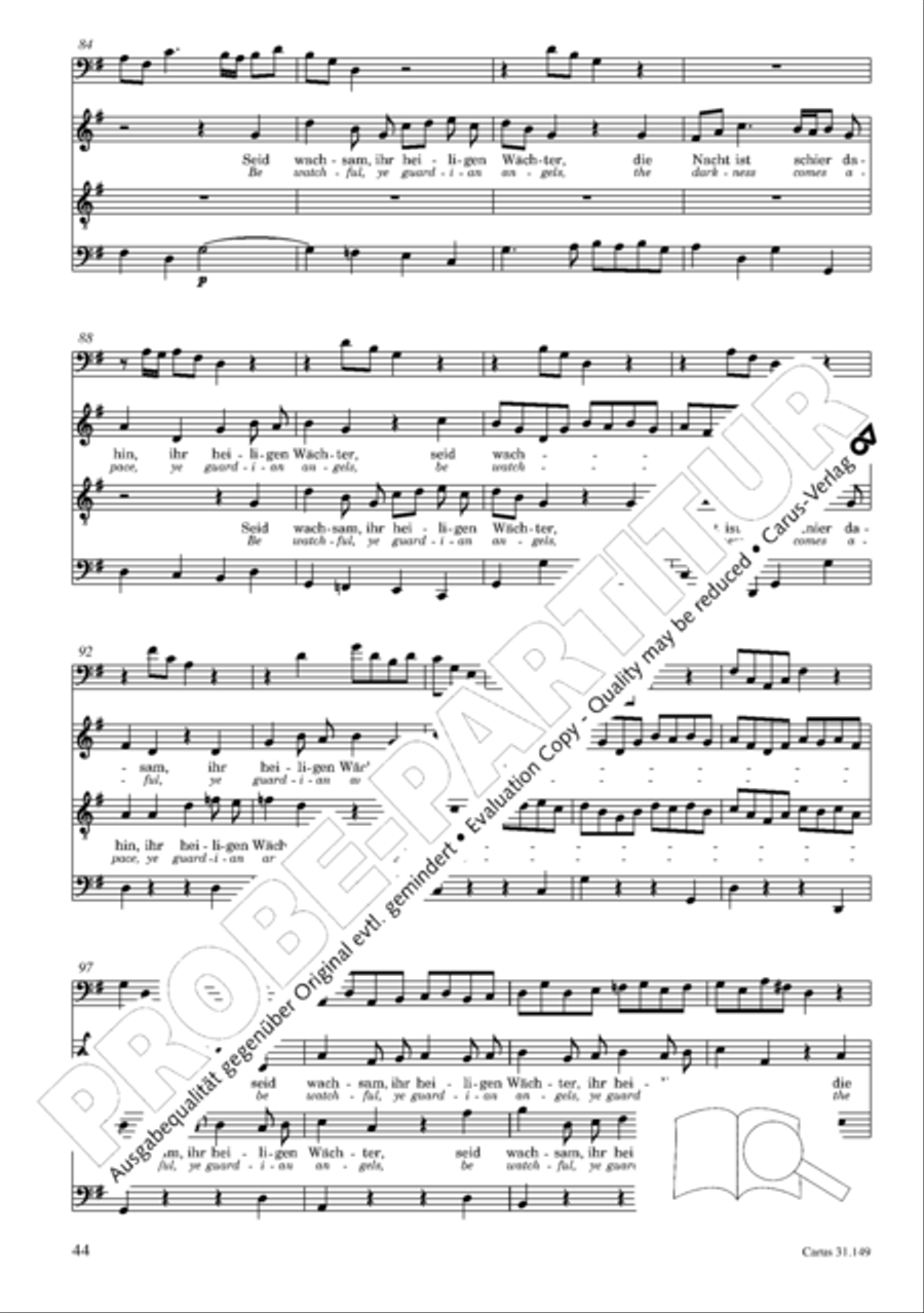 The voice of rejoicing and hope (Man singet mit Freuden vom Sieg) 4-Part scores gallery preview page 45