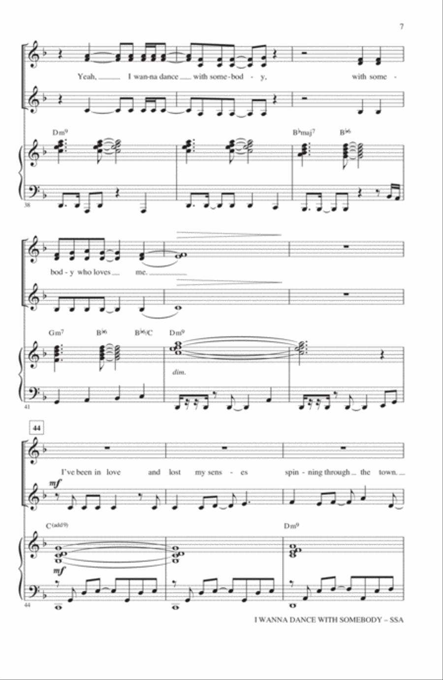 I Wanna Dance With Somebody SSA scores gallery preview page 6