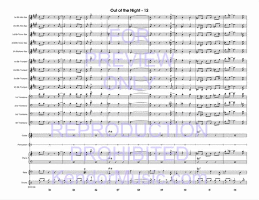 Out Of The Night (Dark Orchid) Jazz Ensemble scores gallery preview page 13