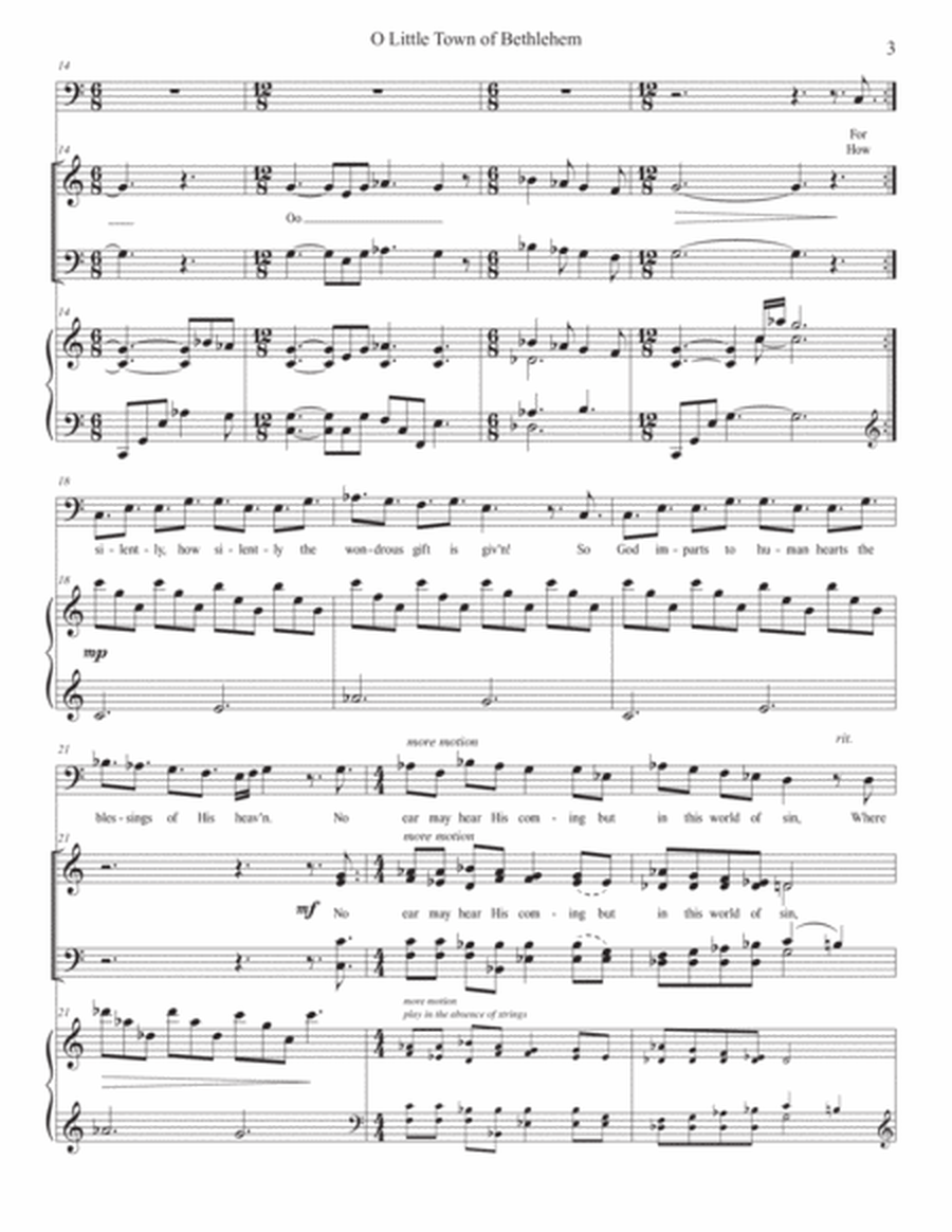 O Little Town of Bethlehem (Alternate Melody) - Solo with SATB choir image number null