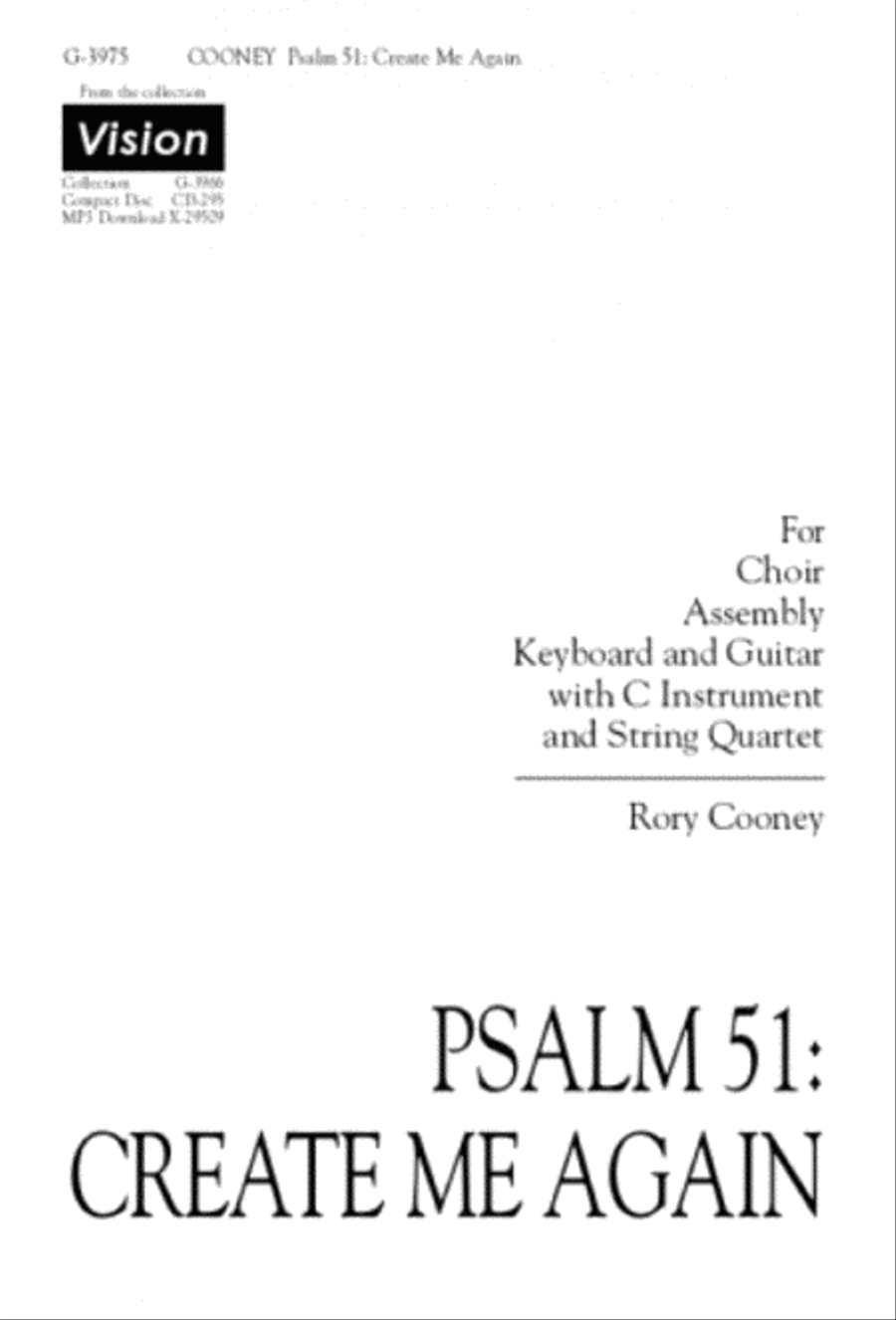 Psalm 51: Create Me Again - Instrument edition Cello scores gallery preview page 1