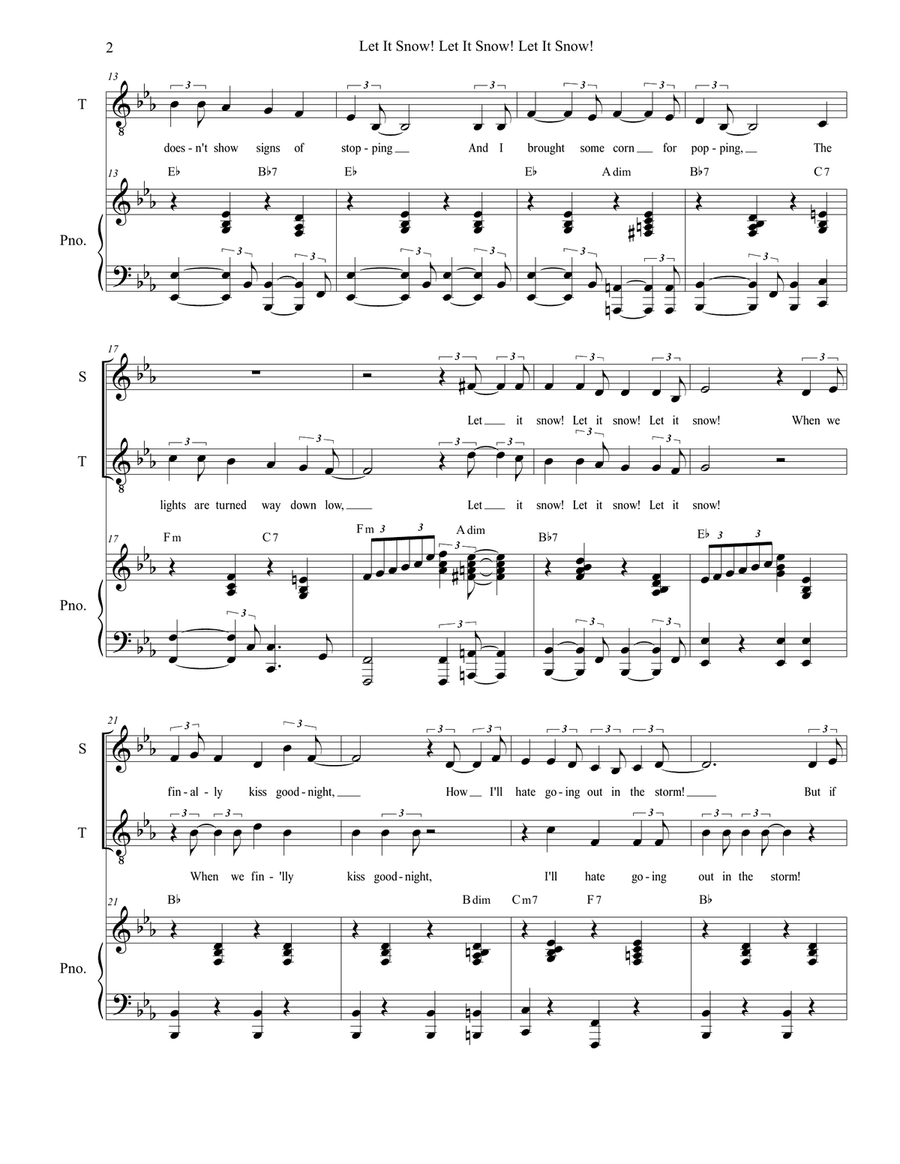 Let It Snow! Let It Snow! Let It Snow! Vocal Duet scores gallery preview page 2