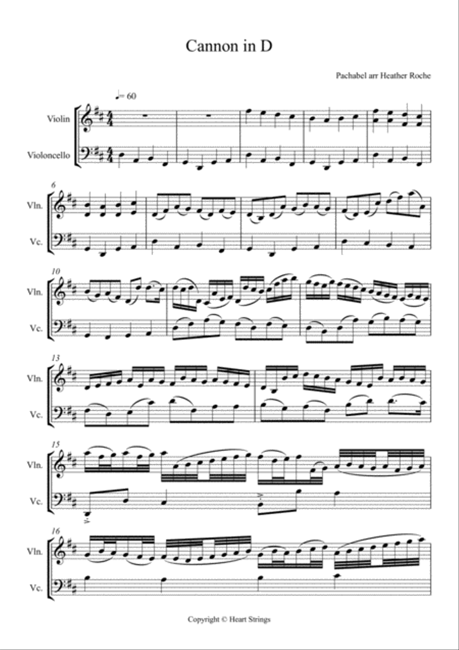 Cannon in D String Duet scores gallery preview page 1