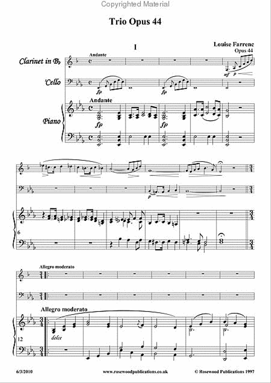 Trio, Op. 44 Trio, Op. 44 Clarinet scores gallery preview page 2