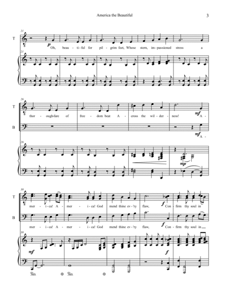 America the Beautiful : SATB Choir and Piano image number null