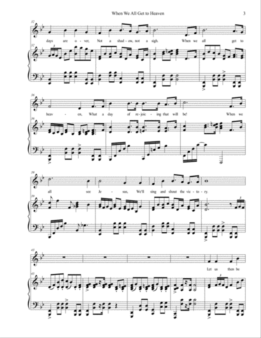 When We All Get To Heaven Piano and Voice When We All Get To Heaven Piano and Voice Voice scores gallery preview page 3