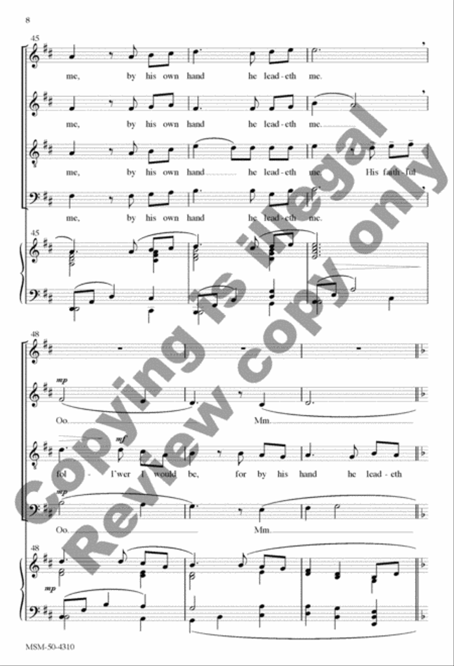 He Leadeth Me 4-Part scores gallery preview page 18