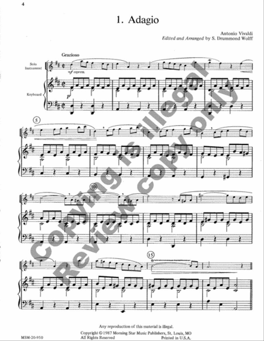 Baroque Music for Solo Instrument & Keyboard, Set, I Piano scores gallery preview page 10