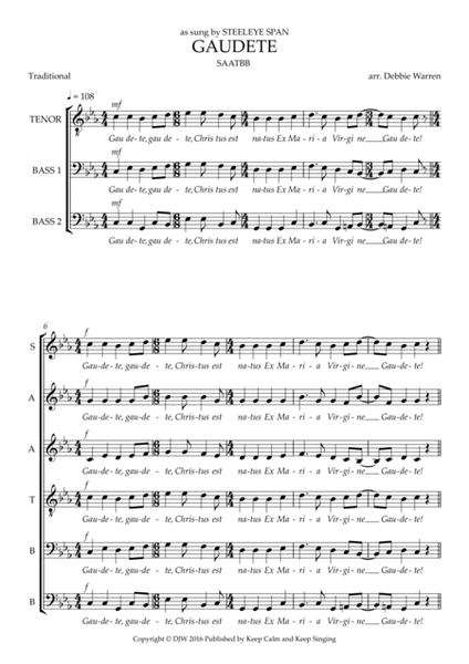 Gaudete SATB (div.) a cappella image number null