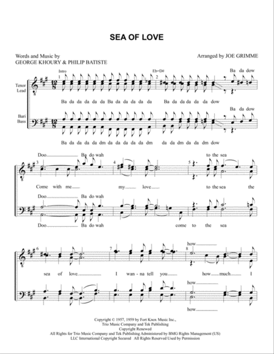 Sea Of Love Sea Of Love TTBB scores gallery preview page 1