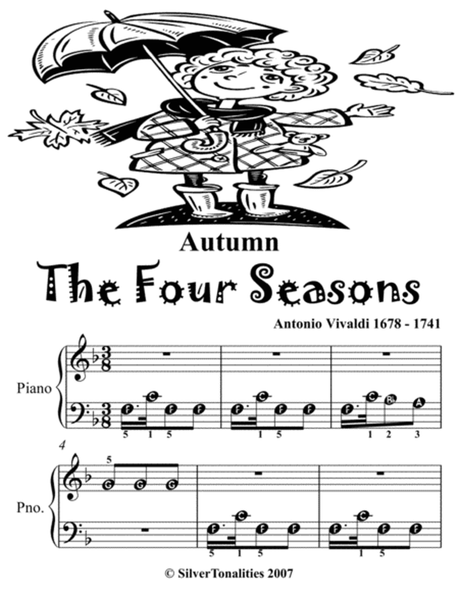 Autumn the Four Seasons Beginner Piano Sheet Music 2nd Edition