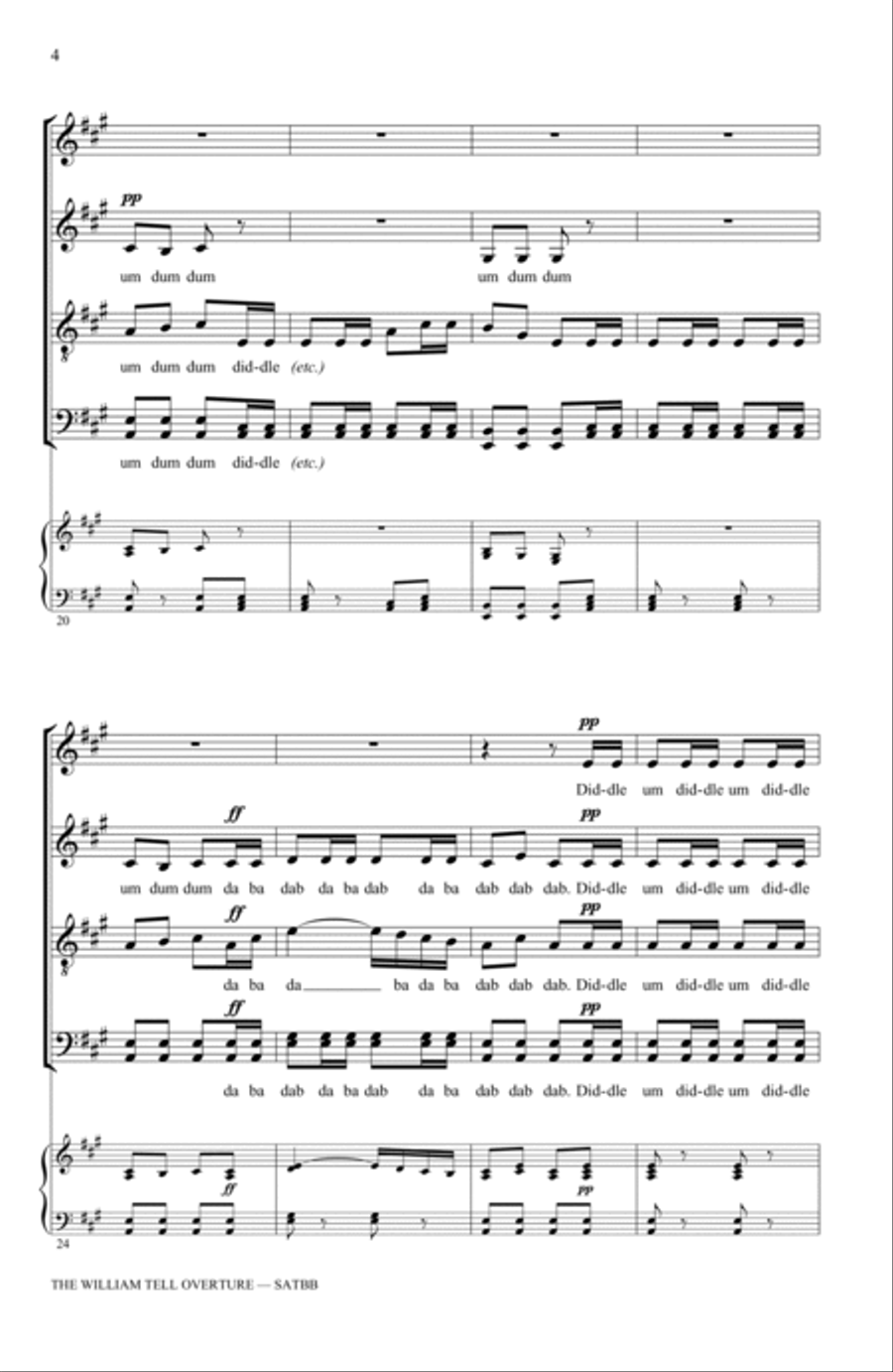 The William Tell Overture 4-Part scores gallery preview page 3