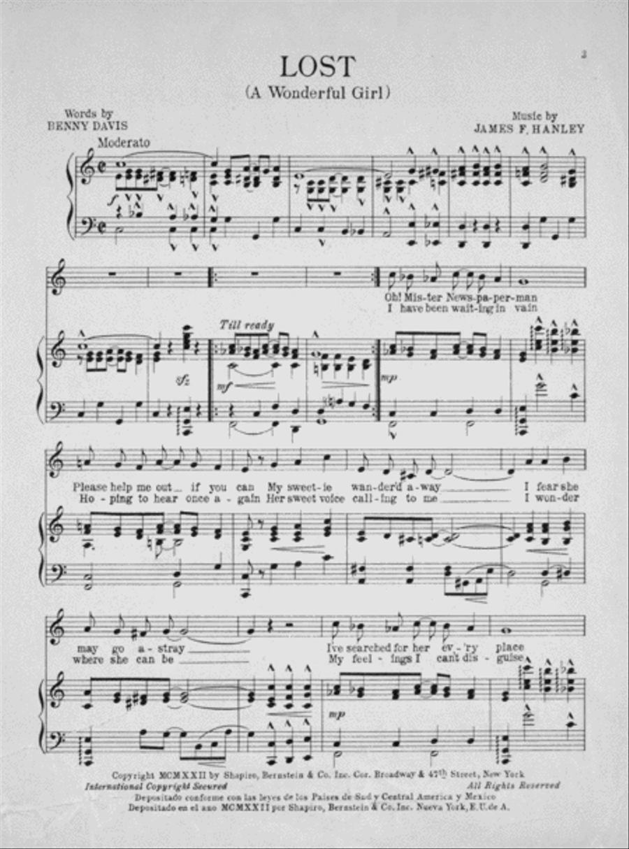 Lost (A Wonderful Girl) Voice scores gallery preview page 2