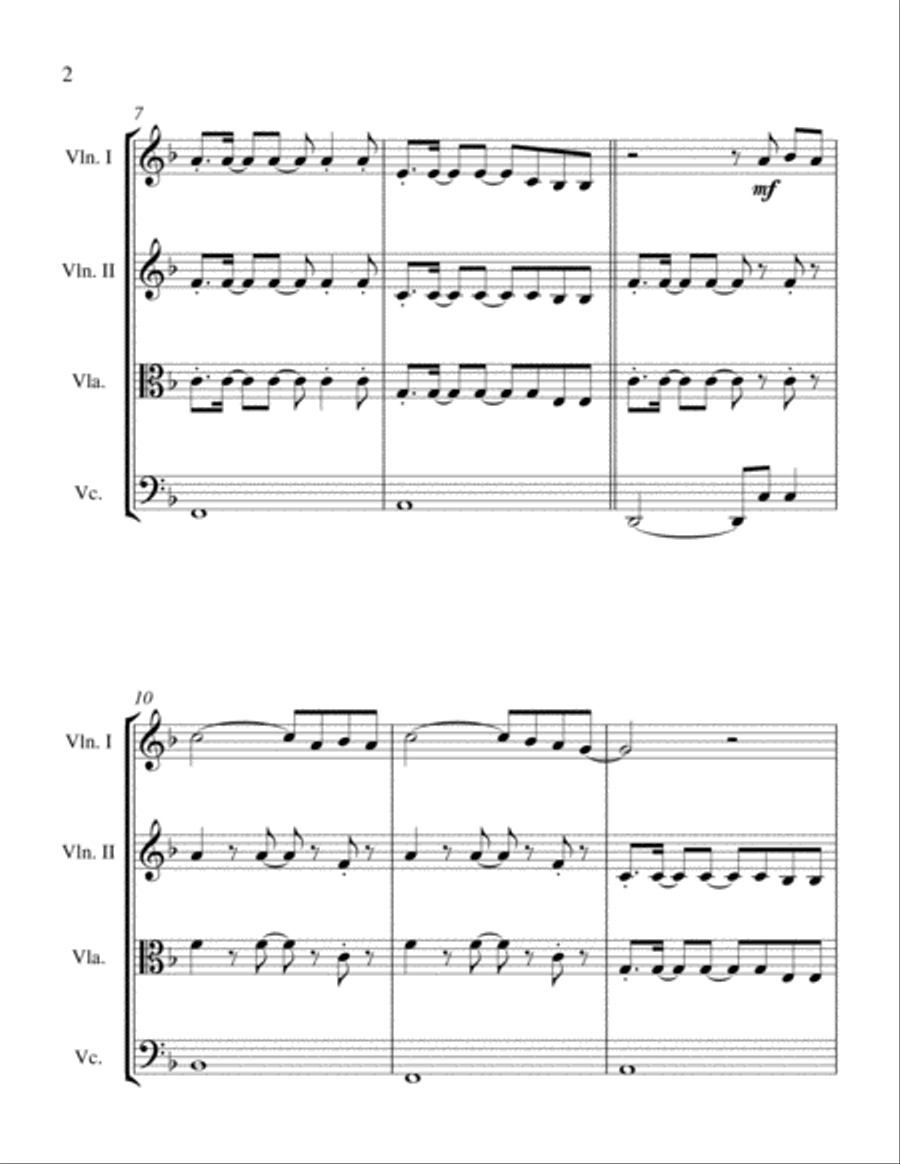 A Sky Full Of Stars String Quartet scores gallery preview page 4