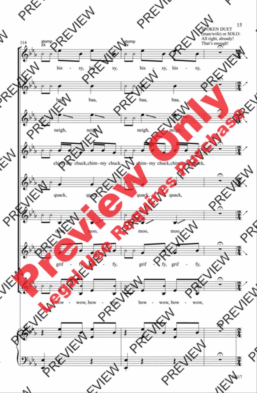 I Bought Me a Cat 2-Part scores gallery preview page 15