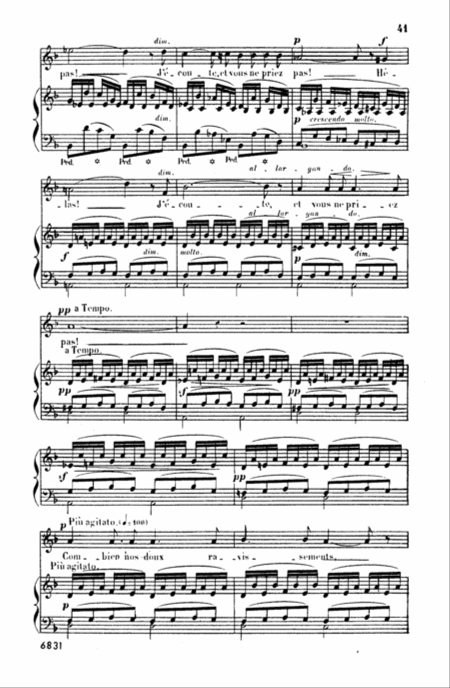 Bizet: Twenty Melodies-- Soprano or Tenor (French) Voice scores gallery preview page 3