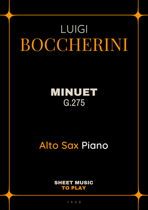 Minuet Op.11 No.5 - Alto Sax and Piano (Full Score and Parts)