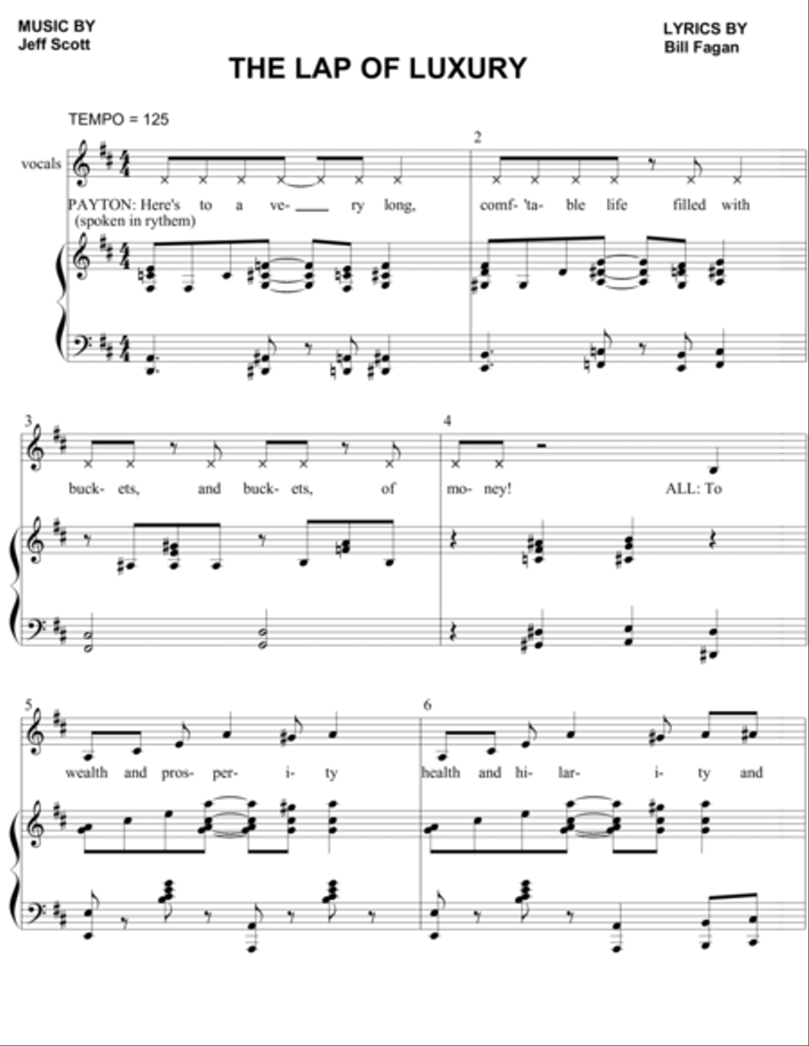 The Lap Of Luxury Piano Solo scores gallery preview page 1