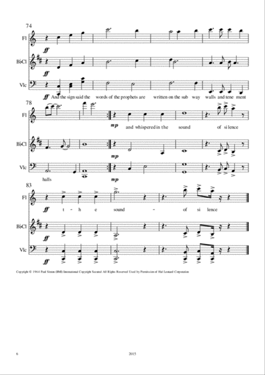 The Sound Of Silence Small Ensemble scores gallery preview page 6