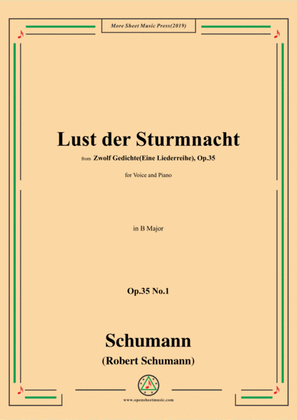 Book cover for Schumann-Lust der Sturmnacht,Op.35 No.1 in B Major,for Voice&Pano