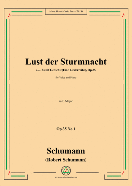 Schumann-Lust der Sturmnacht,Op.35 No.1 in B Major,for Voice&Pano image number null