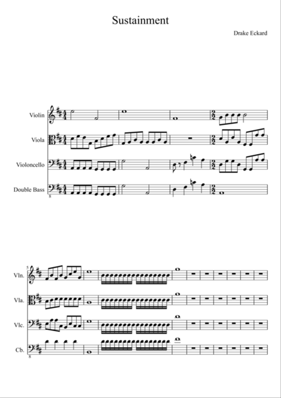 Sustainment Warm-up Sustainment Warm-up String Quartet scores gallery preview page 1