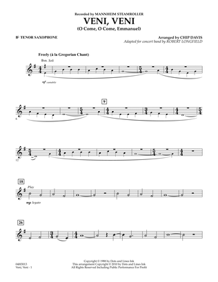 Veni, Veni (O Come, O Come Emmanuel) - Bb Tenor Saxophone