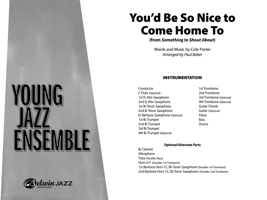 You'd Be So Nice to Come Home To: Score Jazz Ensemble scores gallery preview page 1