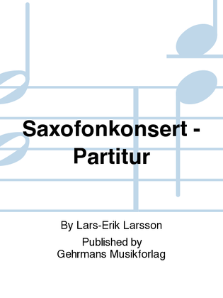 Book cover for Saxofonkonsert - Partitur
