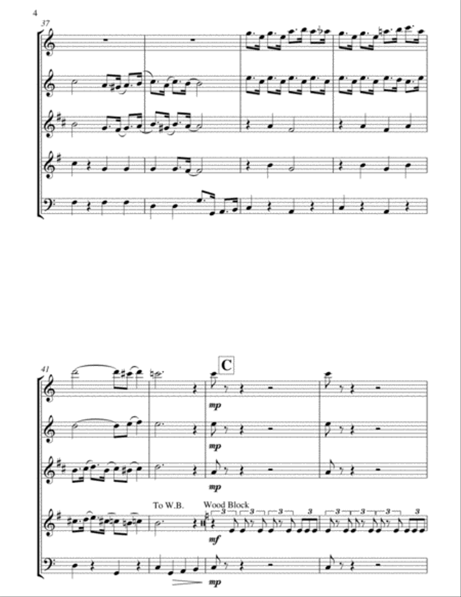 Carolina In The Morning: Wind Quintet Woodwind Quintet scores gallery preview page 5