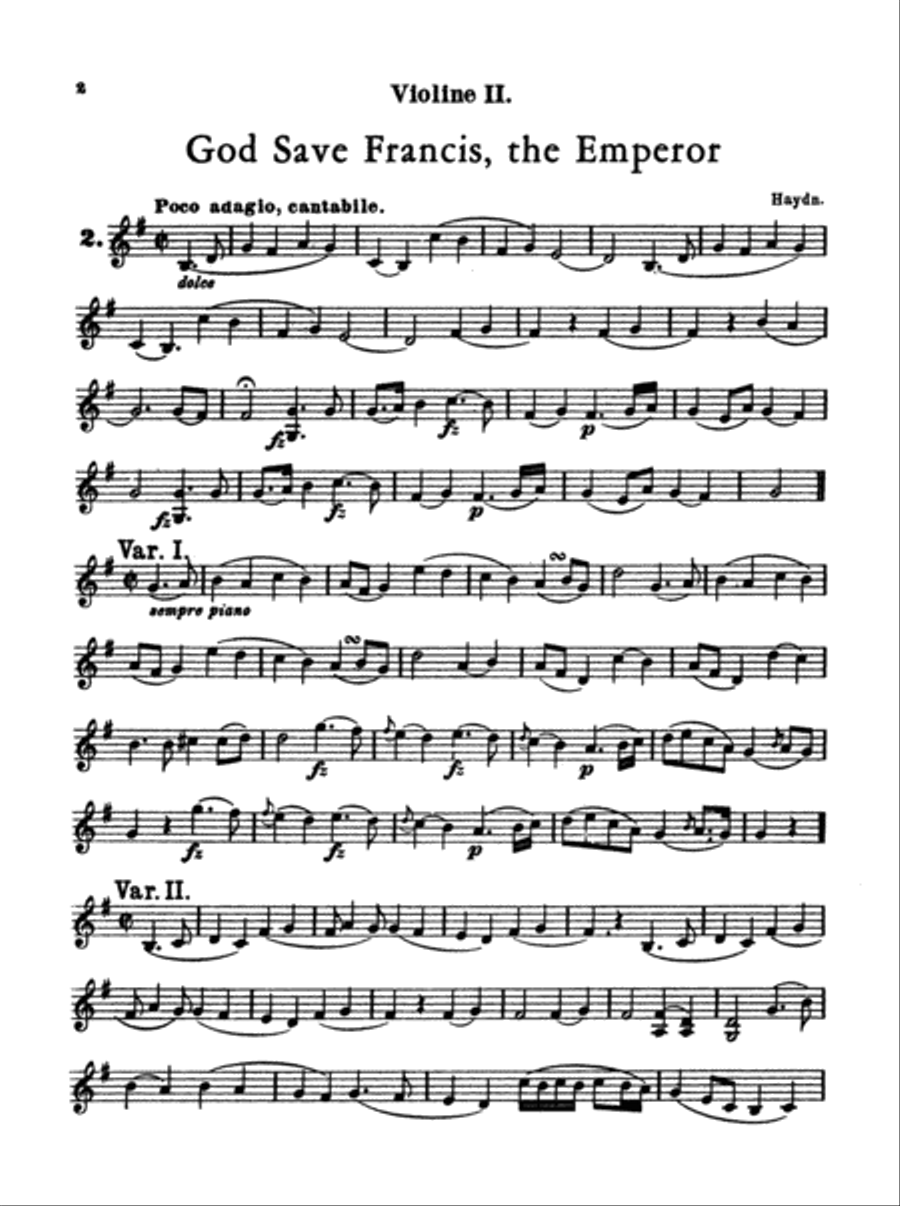 Album of Easy String Quartets, Volume I (Pieces by Bach, Haydn, Mozart, Beethoven, Schumann, Mendelssohn, and others): 2nd Violin String Quartet scores gallery preview page 2
